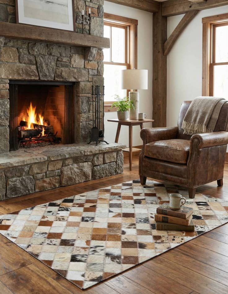 Detail image of  2' x 3' Cowhide Leather Rug