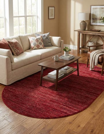 Red Finsbury Oval Rug