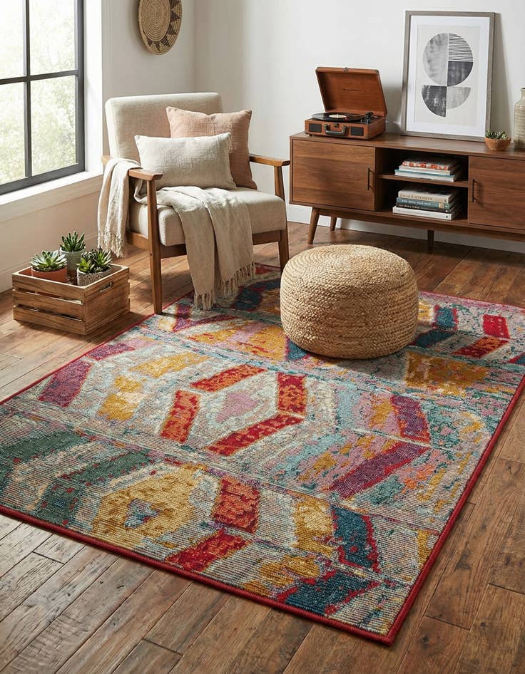 Detail image of 2' x 3'  Washable Modern Indoor / Outdoor Rug