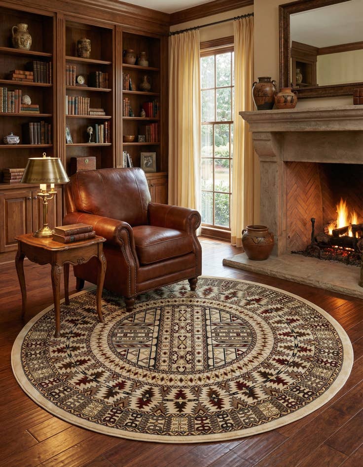 Detail image of  7' 10 x 7' 10 Bokhara Round Rug