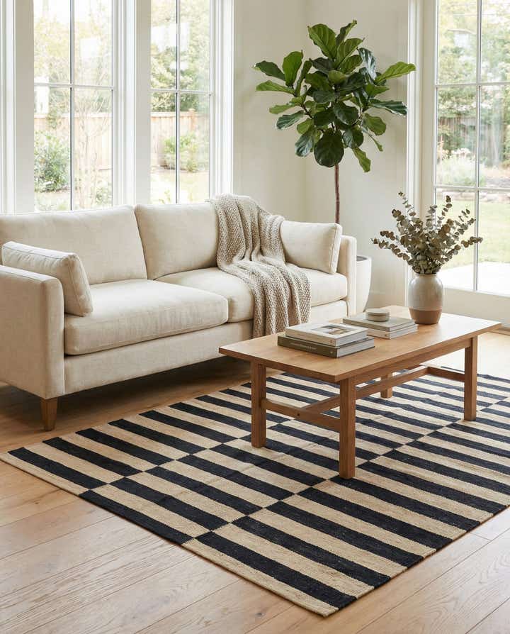 4' 3 x 6' Hand Woven Kilim Modern Wool Rug