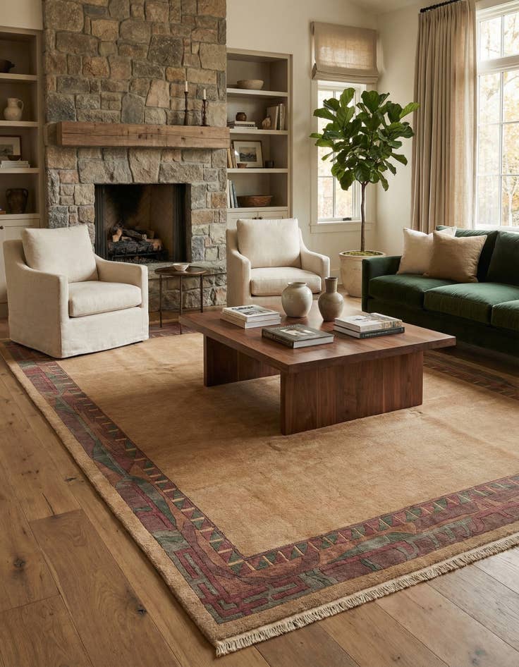 Detail image of  8' 3 x 11' 5  Hand Knotted Tibet Wool Rug