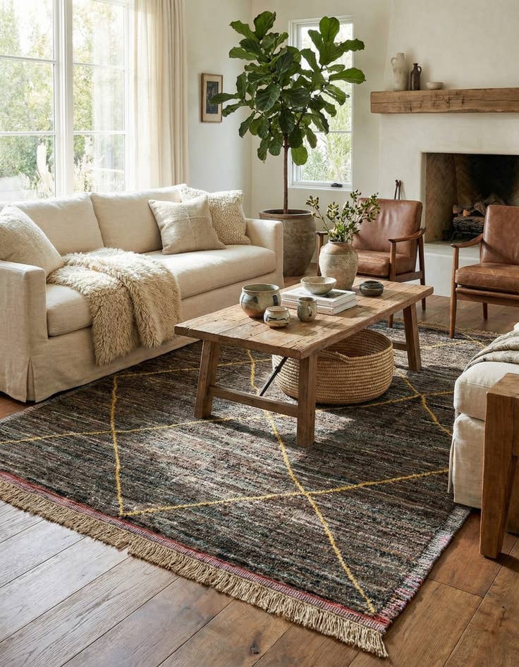 Detail image of 8' x 10' 7  Hand Knotted Moroccan Wool Rug