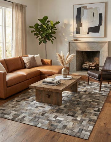 5' x 7' 10 Cowhide Stocks Rug