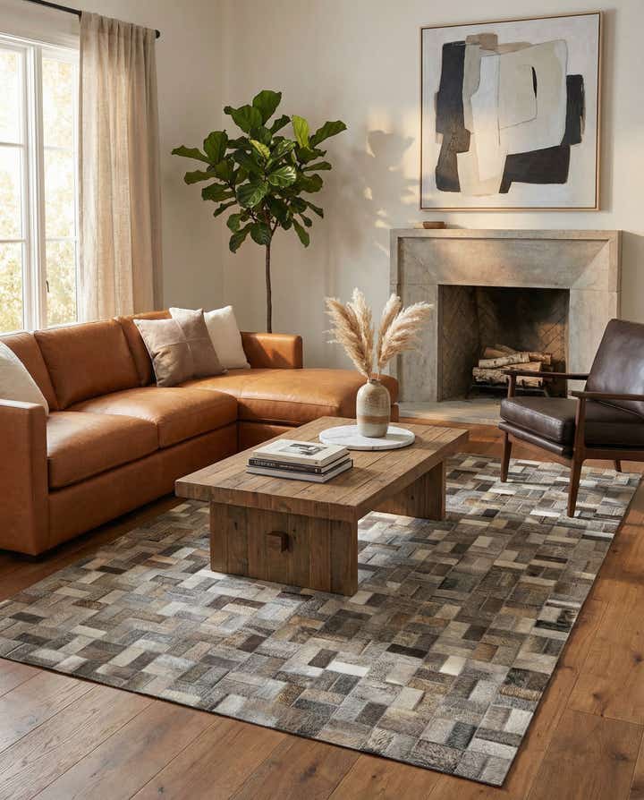 5' x 7' 10 Cowhide Stocks Rug
