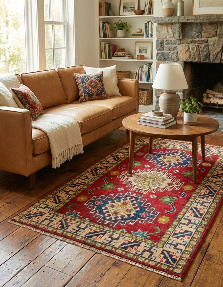 Detail image of 2' 8 x 4' 3  Hand Knotted Kazak Rug