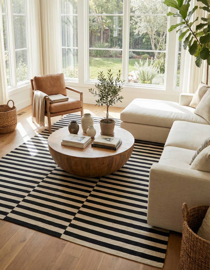 Detail image of 8' 7 x 9' 10  Hand Woven Kilim Modern Wool Rug