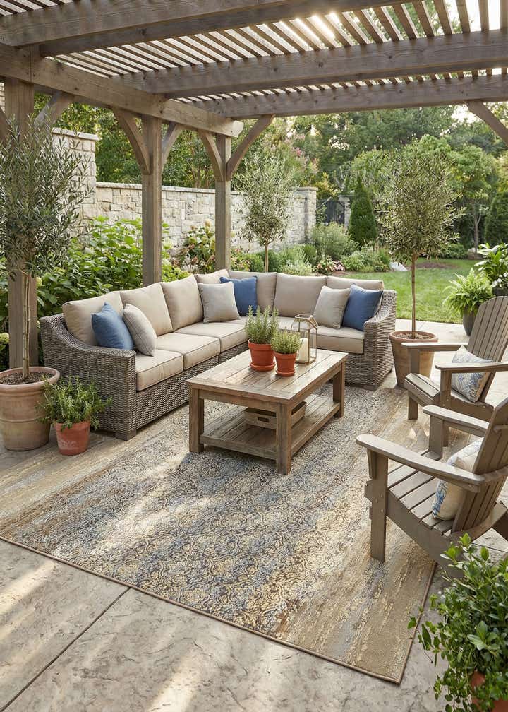 10' x 12' 2 Easy-Clean Botanical Indoor / Outdoor Rug