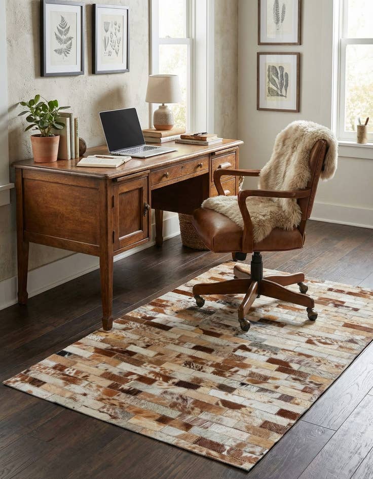Detail image of 2' x 3' Cowhide Leather Rug