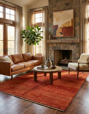 5' 2 x 6' 8 Hand Knotted Gabbeh Persian Wool Rug