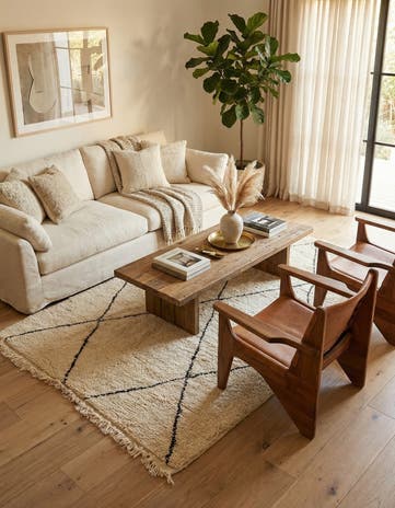 5' 3 x 8' Hand Knotted Moroccan Wool Rug