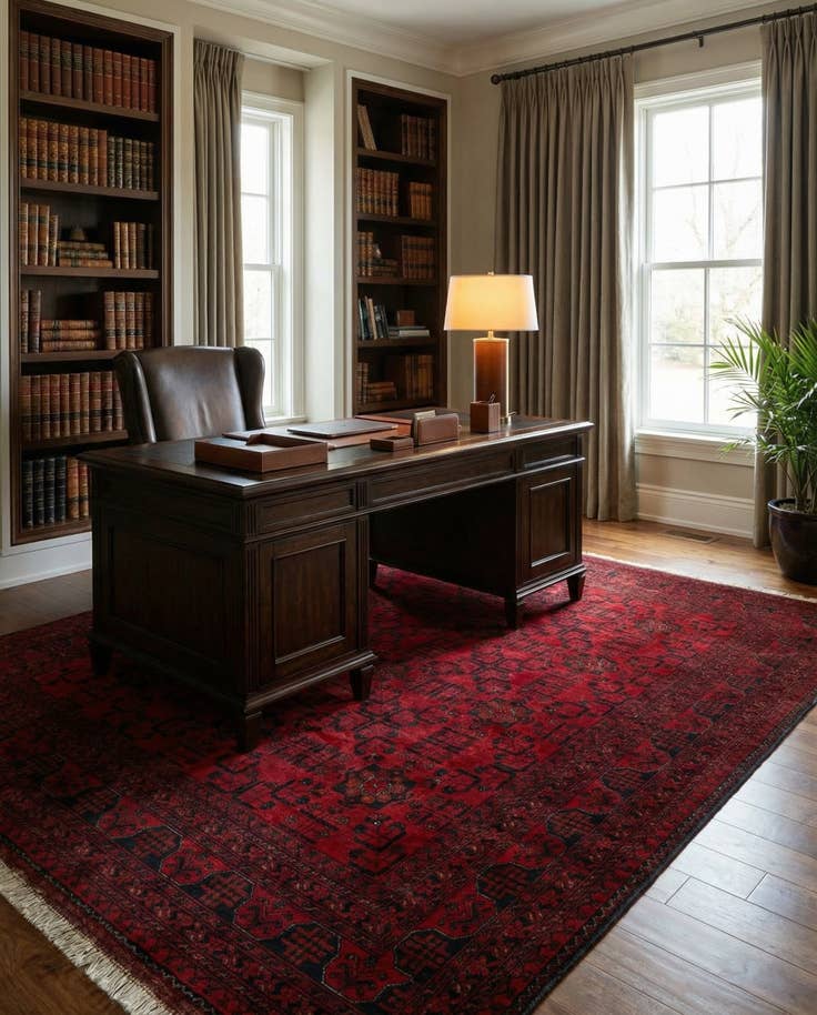 Detail image of 6' 7 x 9' 9 Hand Knotted Khal Mohammadi Wool Rug