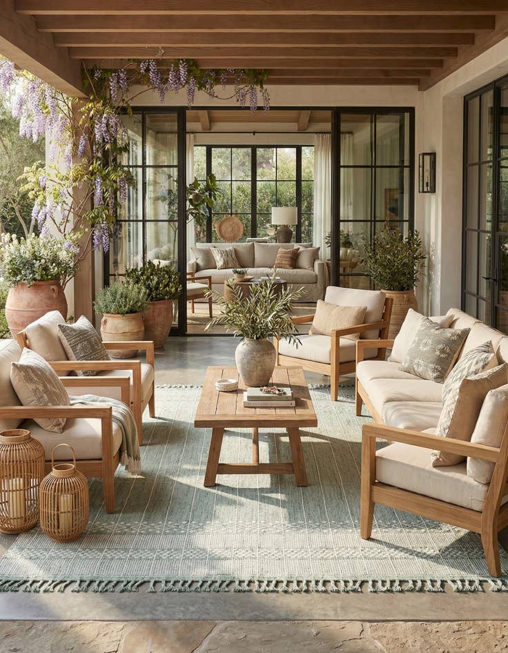 Detail image of 10' x 14' 1 Easy-Clean Eco Bohemian Indoor / Outdoor Rug