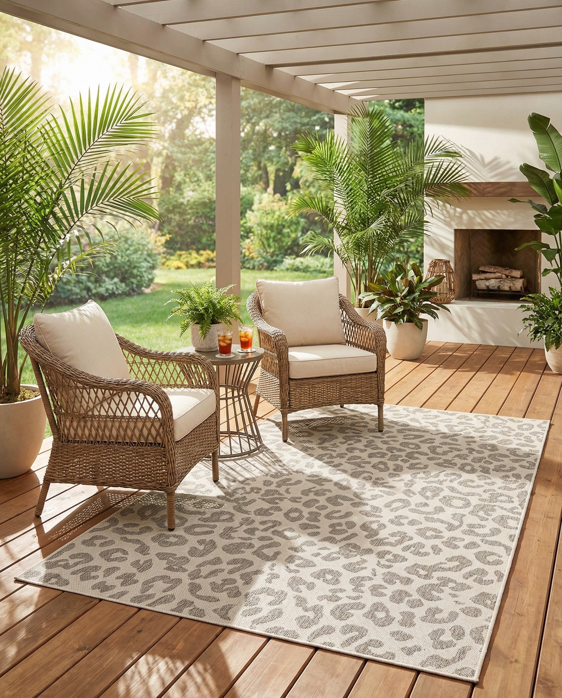  5' 3 x 8'  Washable Safari Indoor / Outdoor Rug