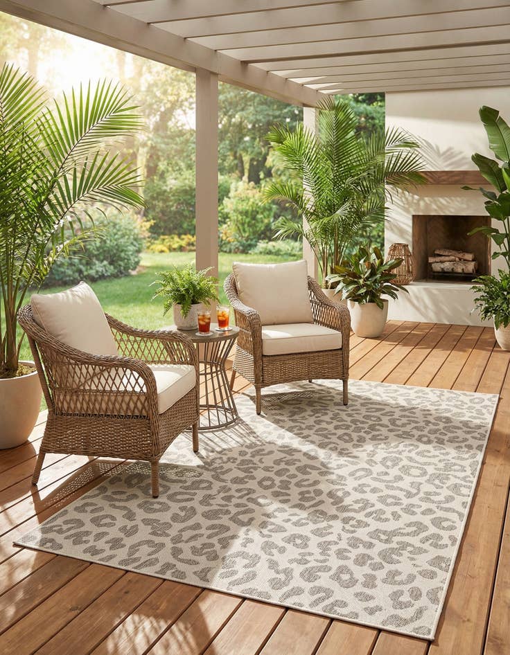 Detail image of 5' 3 x 8'  Washable Safari Indoor / Outdoor Rug