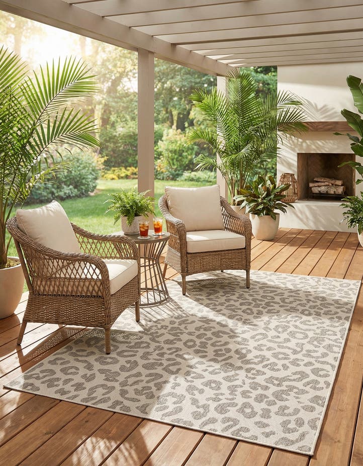 5' 3 x 8' Easy-Clean Safari Indoor / Outdoor...