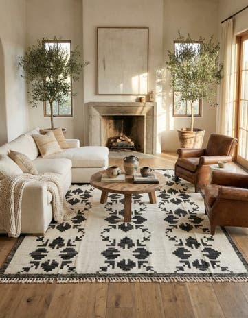 9' 2 x 12' 8 Hand Knotted Moroccan Wool Rug