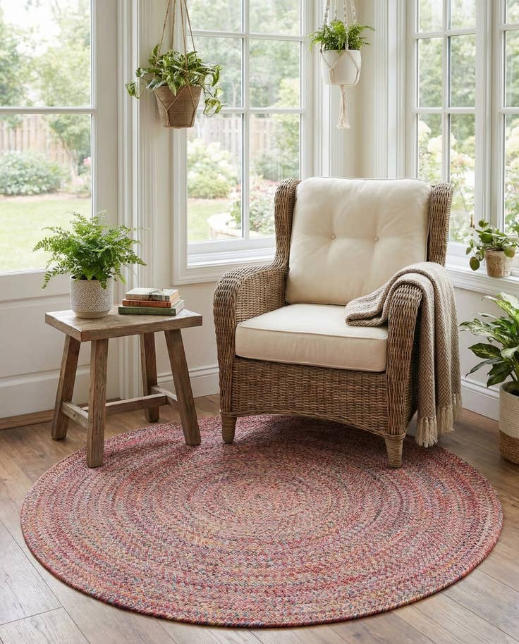 Detail image of 5' 3 x 5' 3 Easy-Clean Eco Verse Washable Indoor / Outdoor Round Rug