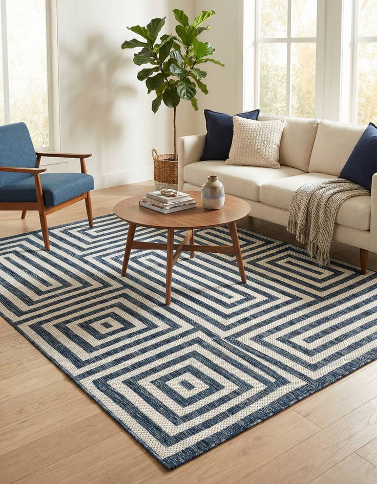 Detail image of 5' 3 x 8'  Washable Modern Indoor / Outdoor Rug