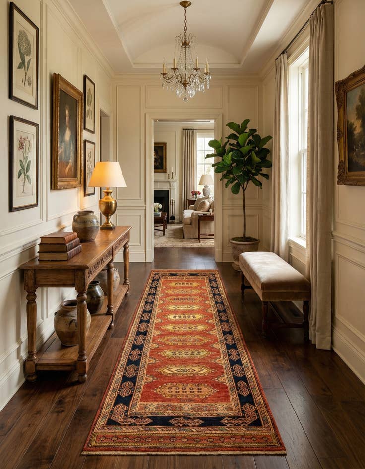 Detail image of  2' 10 x 9' 8 Luribaft Wool Runner Rug