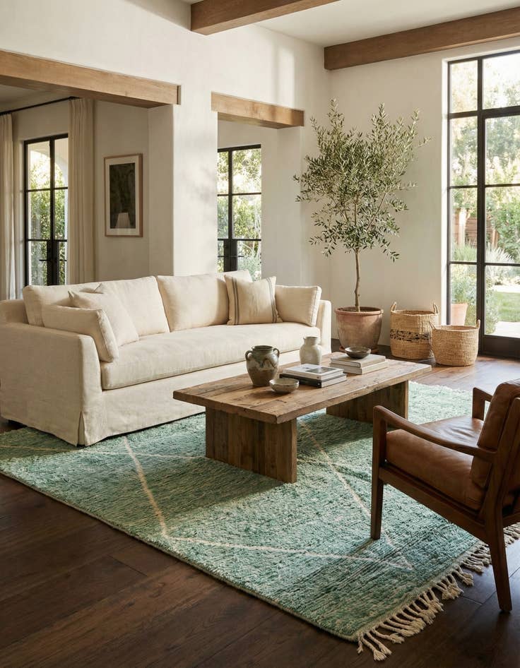 Detail image of 6' 9 x 9' 5  Hand Knotted Moroccan Wool Rug