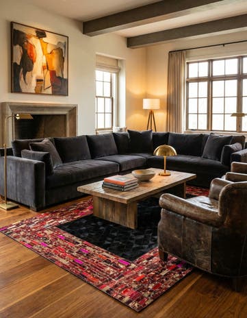 5' x 7' 10 Cowhide Leather Rug
