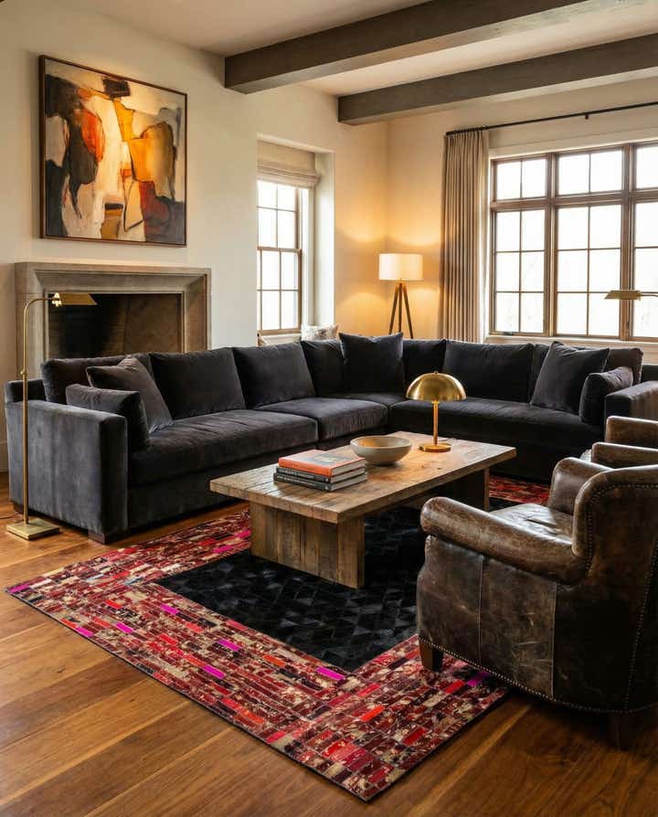 5' x 7' 10 Cowhide Leather Rug