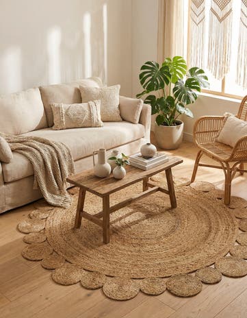 Natural Handmade Braided Jute Round Rug
