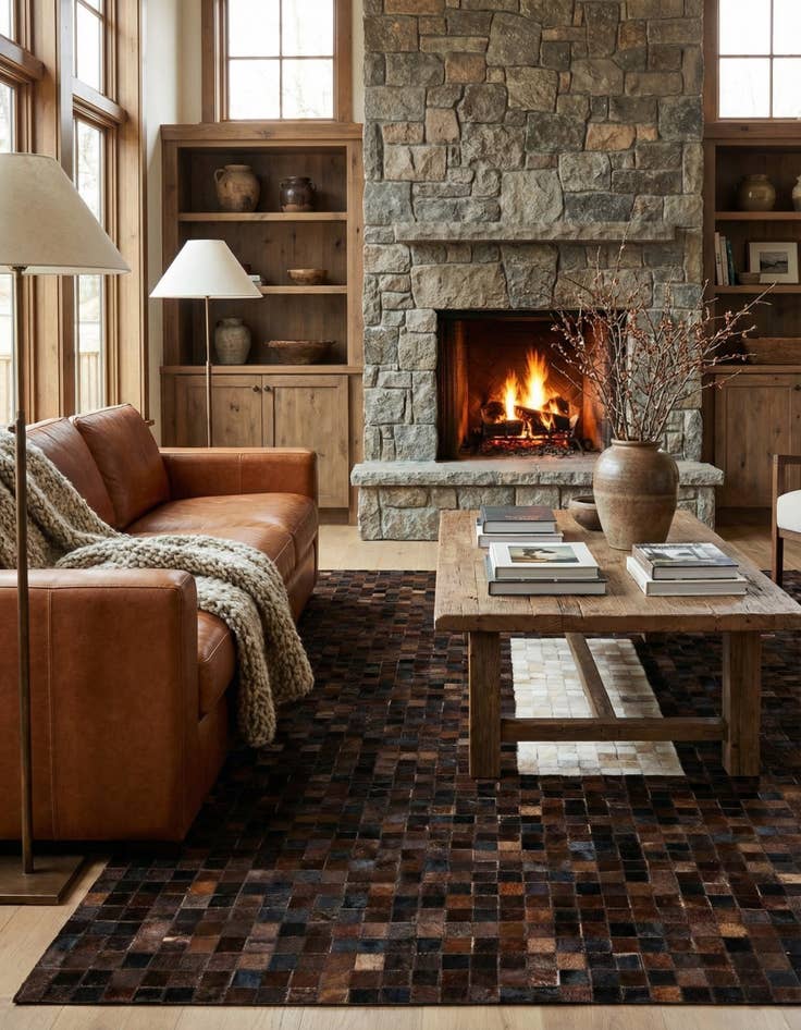 Detail image of 5' 1 x 7' 11 Cowhide Stocks Rug