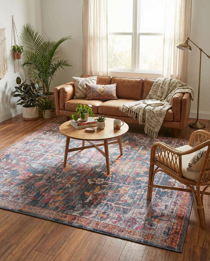 7' 3 x 7' 3 Washable Maahru Square Rug