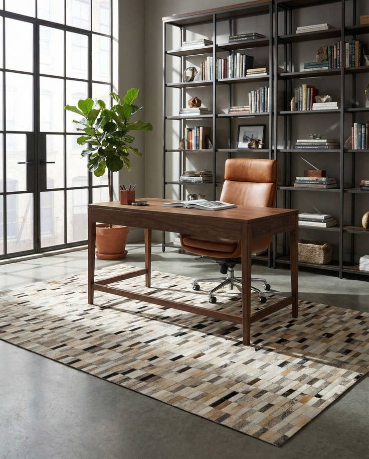 Detail image of 5' 2 x 7' 11 Cowhide - Patchwork Rug