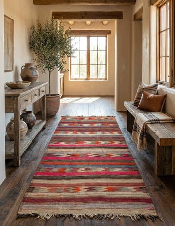 5' x 10' 10 Hand Woven Kilim Fars Wool Runner Rug