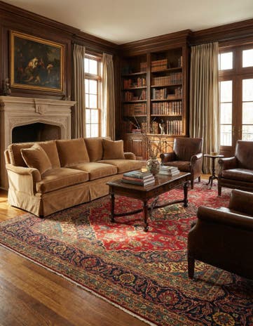 8' 3 x 11' 5 Hand Knotted Kashan Persian Wool Rug