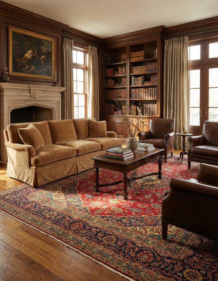 Detail image of  8' 3 x 11' 5  Hand Knotted Kashan Persian Wool Rug