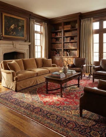 8' 3 x 11' 5 Hand Knotted Kashan Persian Wool Rug