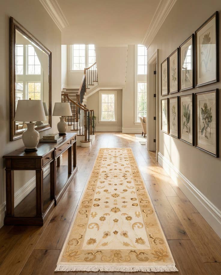 Detail image of 2' 8 x 9' 8 Hand Knotted Darya Wool Runner Rug