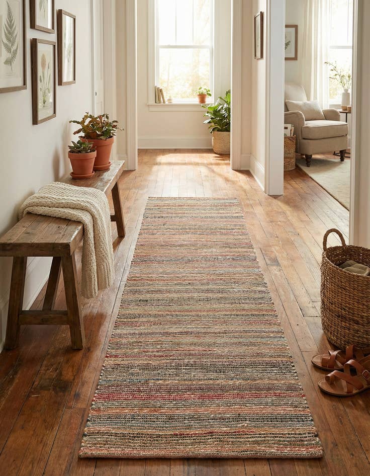 Detail image of 2' 7 x 10'  Hand Woven Chunky Jute Runner Rug