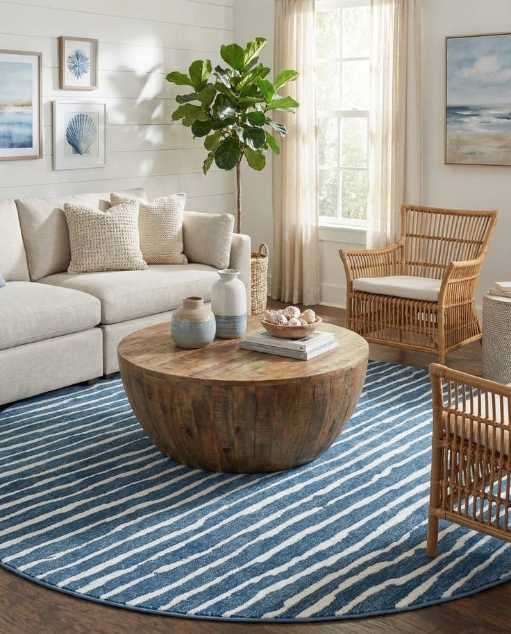 Detail image of 8' x 8' Easy-Clean Sabrina Soto Ola Indoor / Outdoor Round Rug