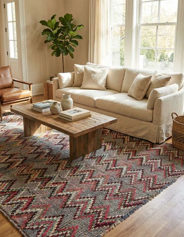6' 3 x 9' 8 Hand Knotted Moroccan Wool Rug