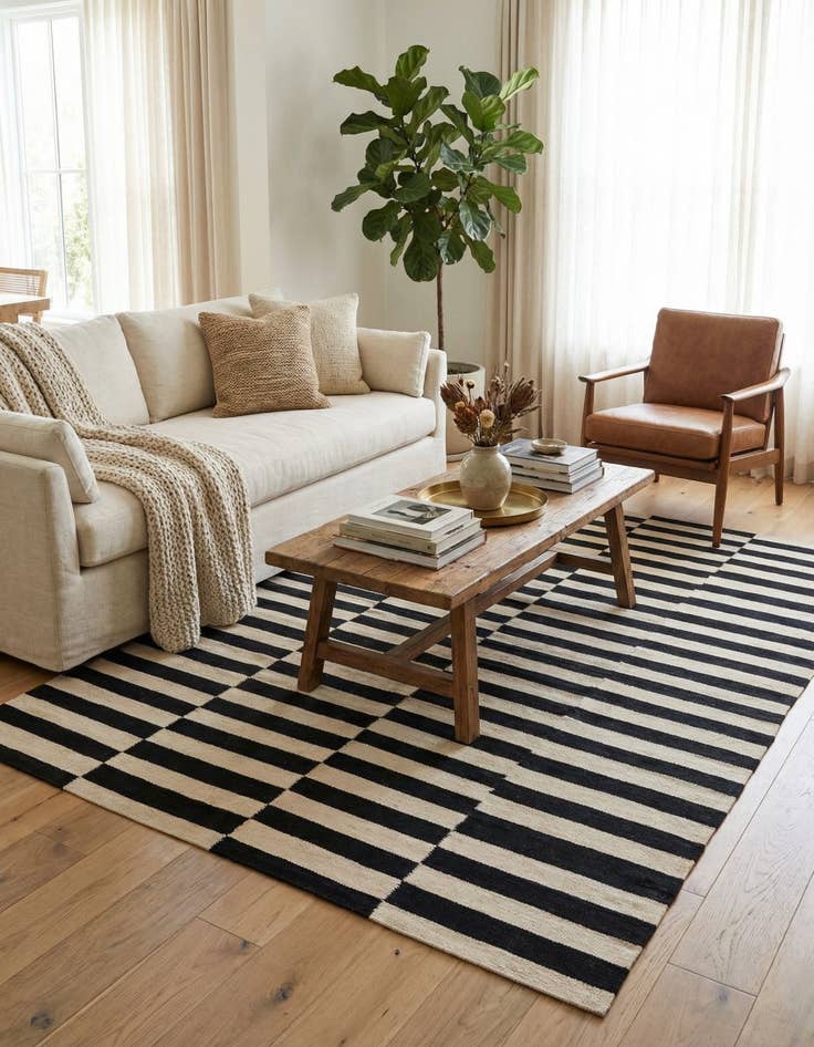 Detail image of 5' 7 x 7' 10  Hand Woven Kilim Modern Wool Rug