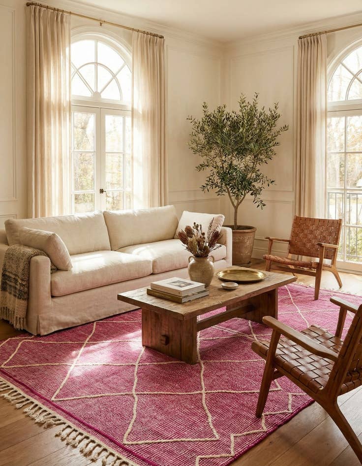 Detail image of 6' 6 x 10' 2  Hand Knotted Moroccan Wool Rug