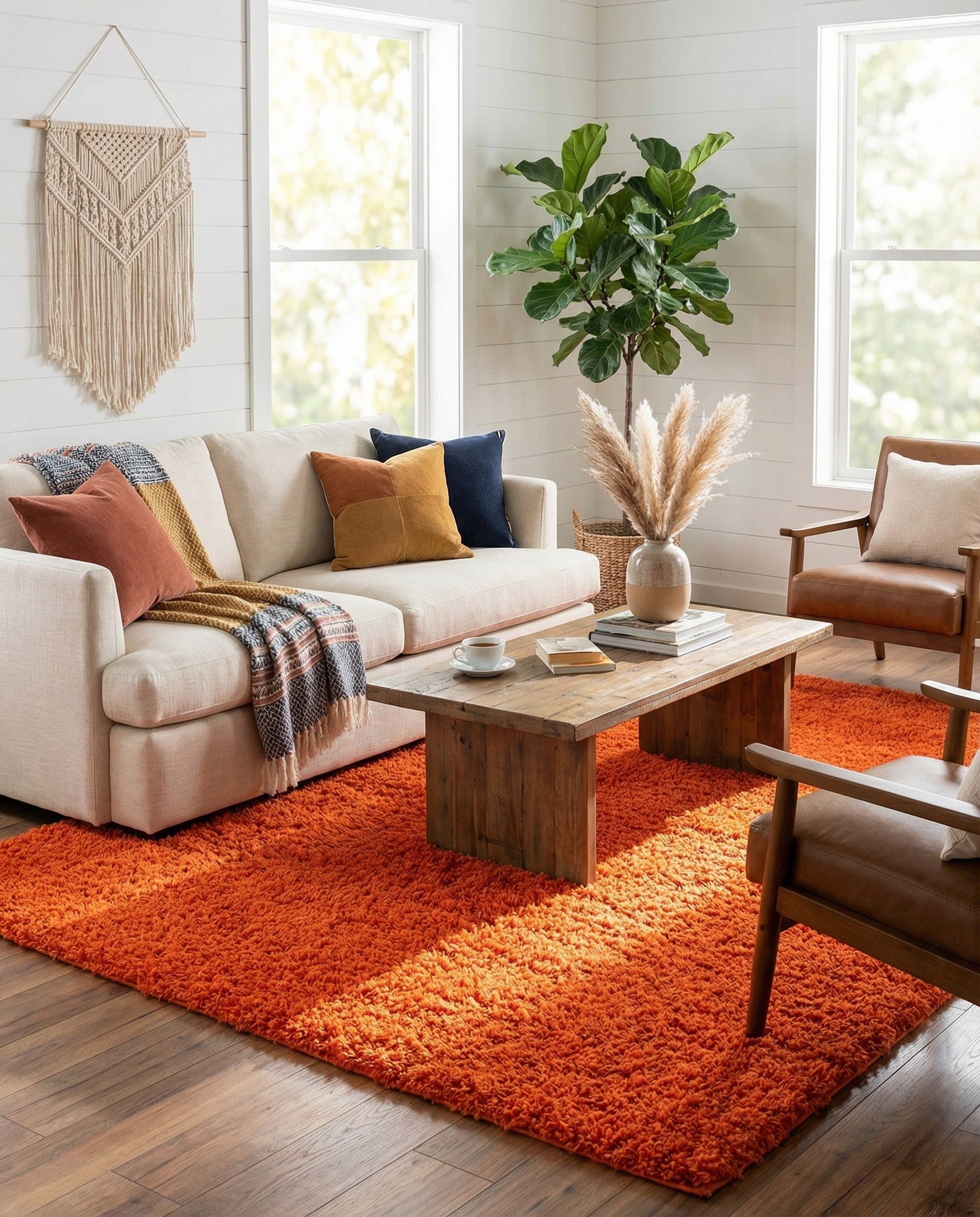  10' x 13' Solid Shag Rug