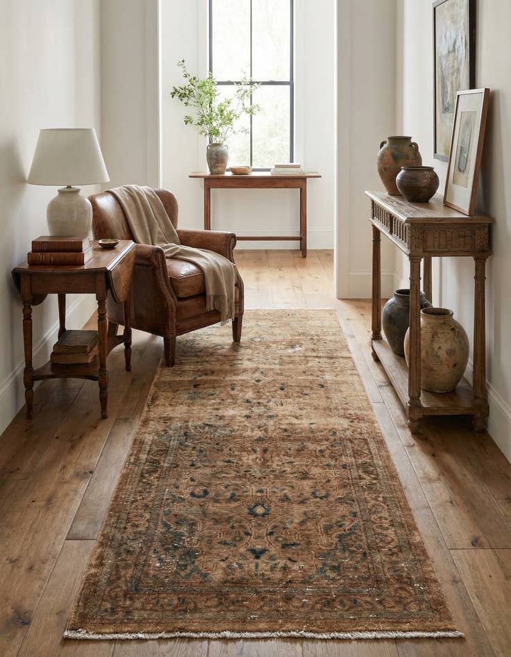 Detail image of 3' 8 x 10'  Hand Knotted Ultra Vintage Persian Wool Runner Rug