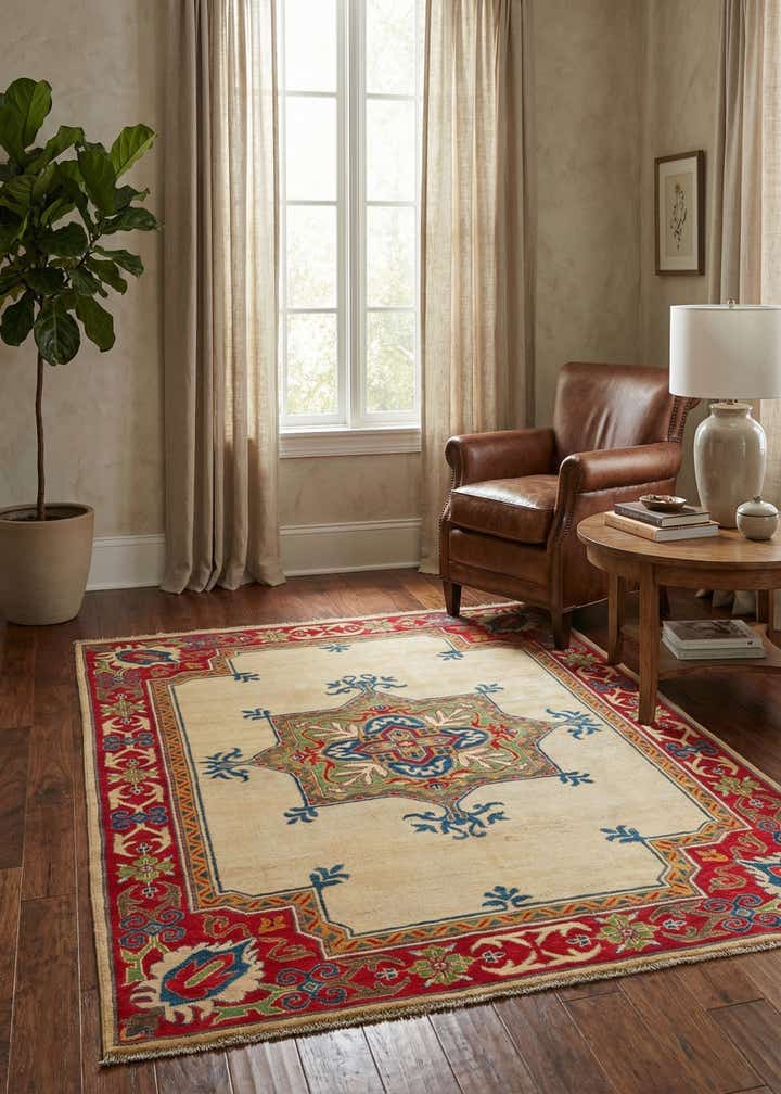 5' 6 x 7' 8 Hand Knotted Kazak Rug