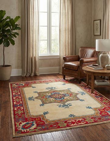 5' 6 x 7' 8 Hand Knotted Kazak Rug