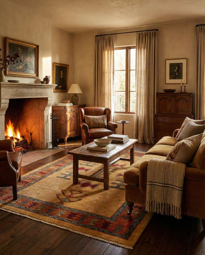 3' 4 x 5' 1 Hand Knotted Ziegler Wool Rug