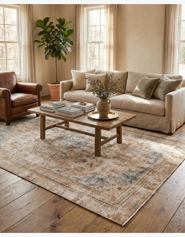 5' 7 x 8' 9 Hand Knotted Ultra Vintage Persian Wool Rug