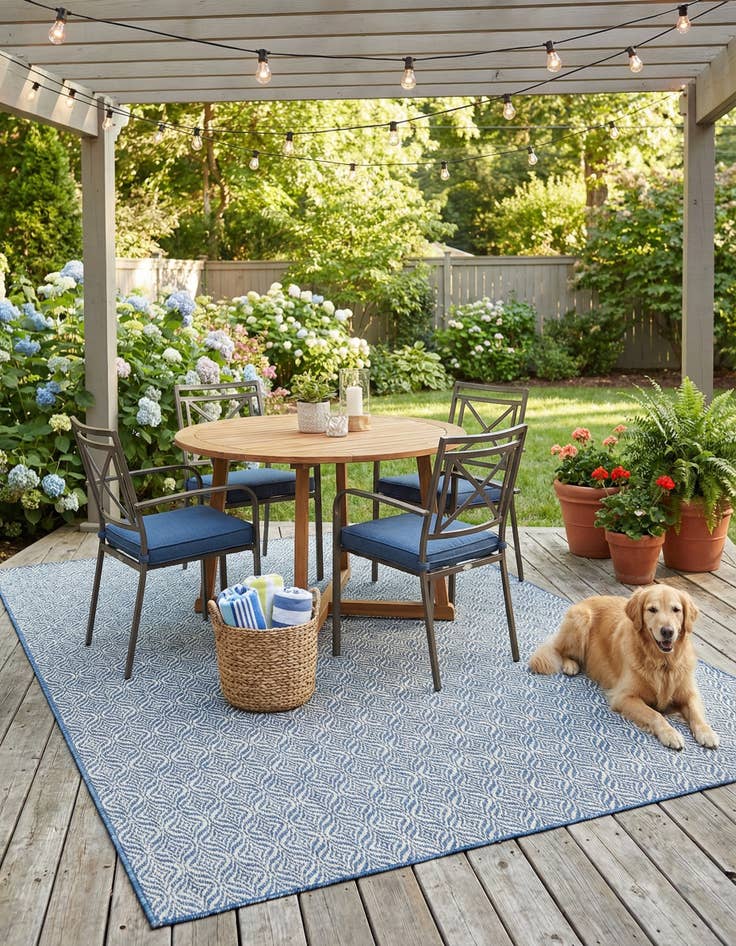 Detail image of  7' x 10'  Washable Lattice Indoor / Outdoor Rug