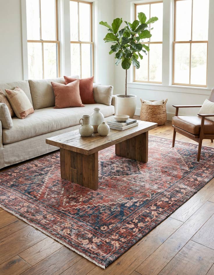 Detail image of 4' 3 x 6' 4  Hand Knotted Ultra Vintage Persian Wool Rug