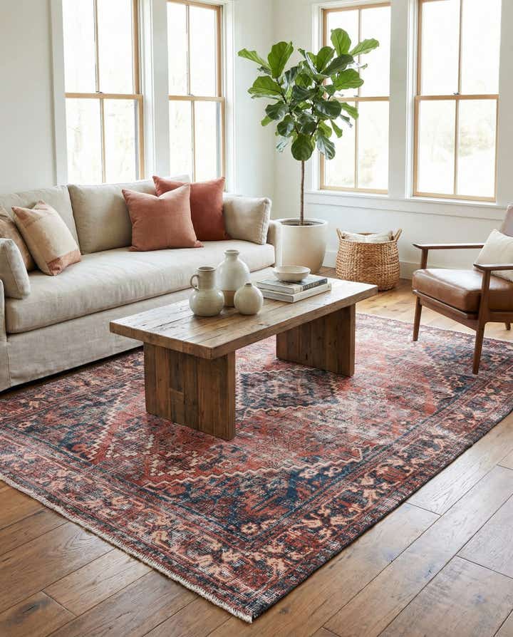 4' 3 x 6' 4 Hand Knotted Ultra Vintage Persian Wool Rug